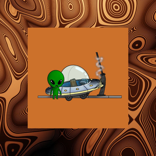 Alan the Alien Crashes on Earth Sticker