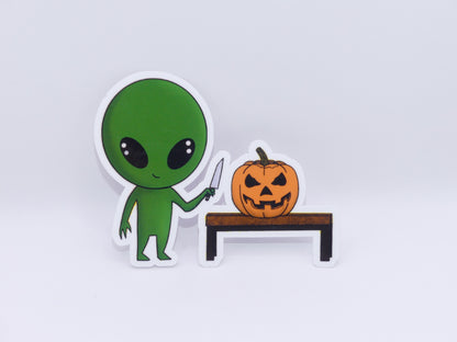 Alan the Alien: Pumpkin Carving Sticker